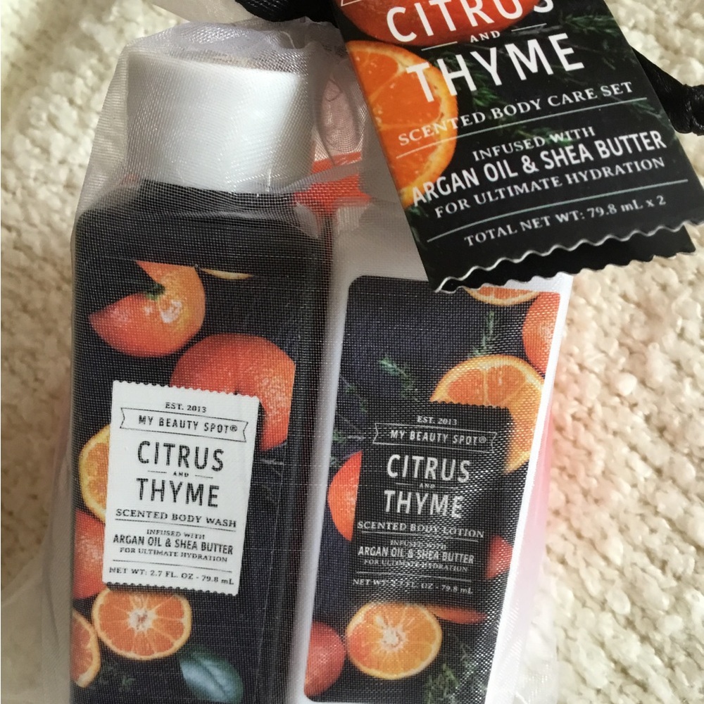Bath & Body Works Citrus & Thyme Body Care Set - Orange, Black, Green